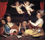 HONTHORST, Gerrit van Concert on a Balcony sg oil on canvas